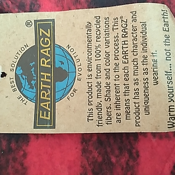 Deep red and black check thick hoodie size medium - Picture 3 of 3